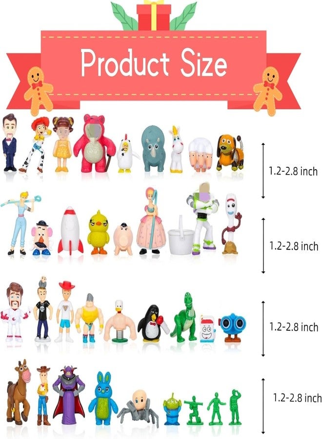 NLIEOPDA 36 Pack Anime Figurines Set - Woody Doll, Buzz Lightyear Toy, PVC Figures - Image 2